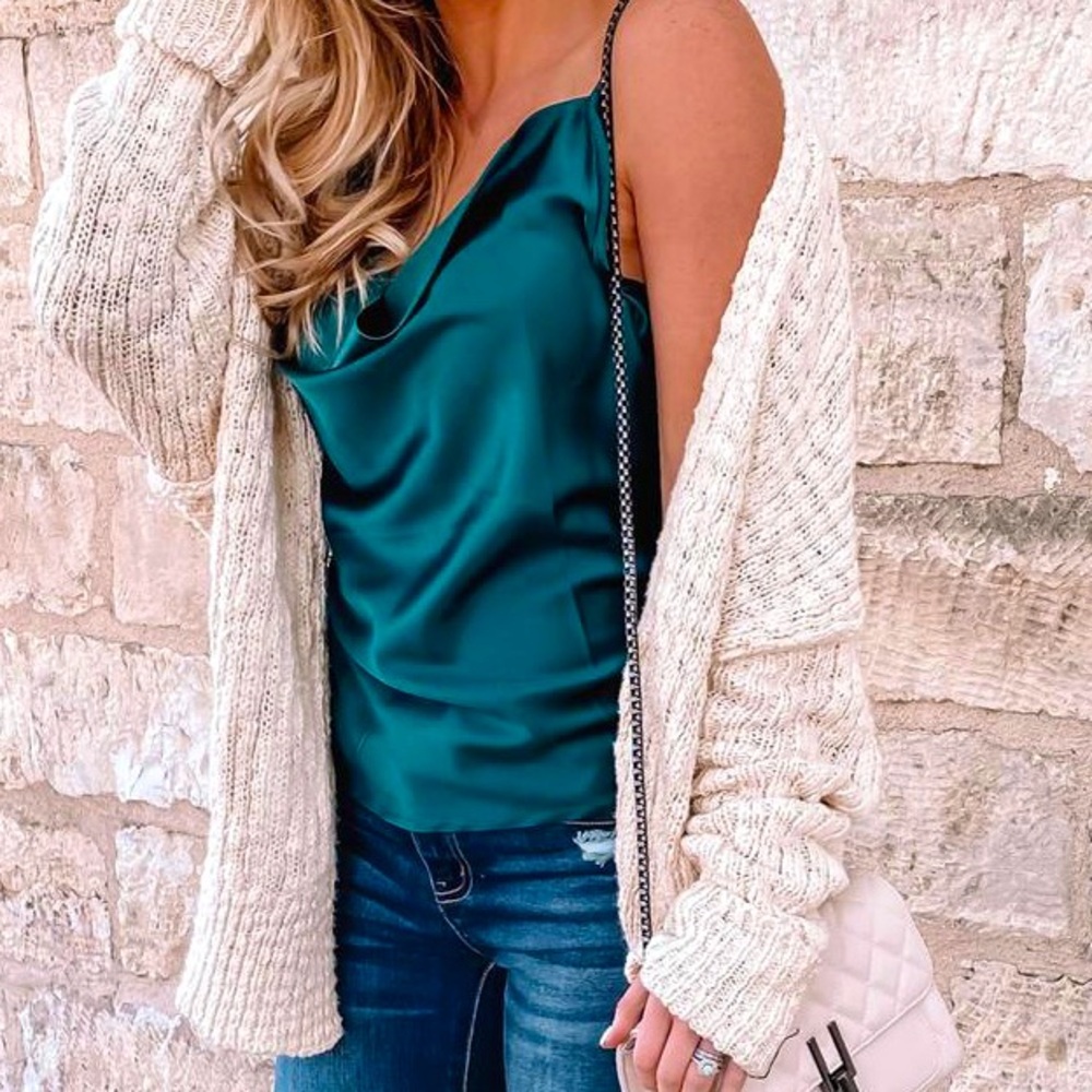 Cowl Neck Silk Tank